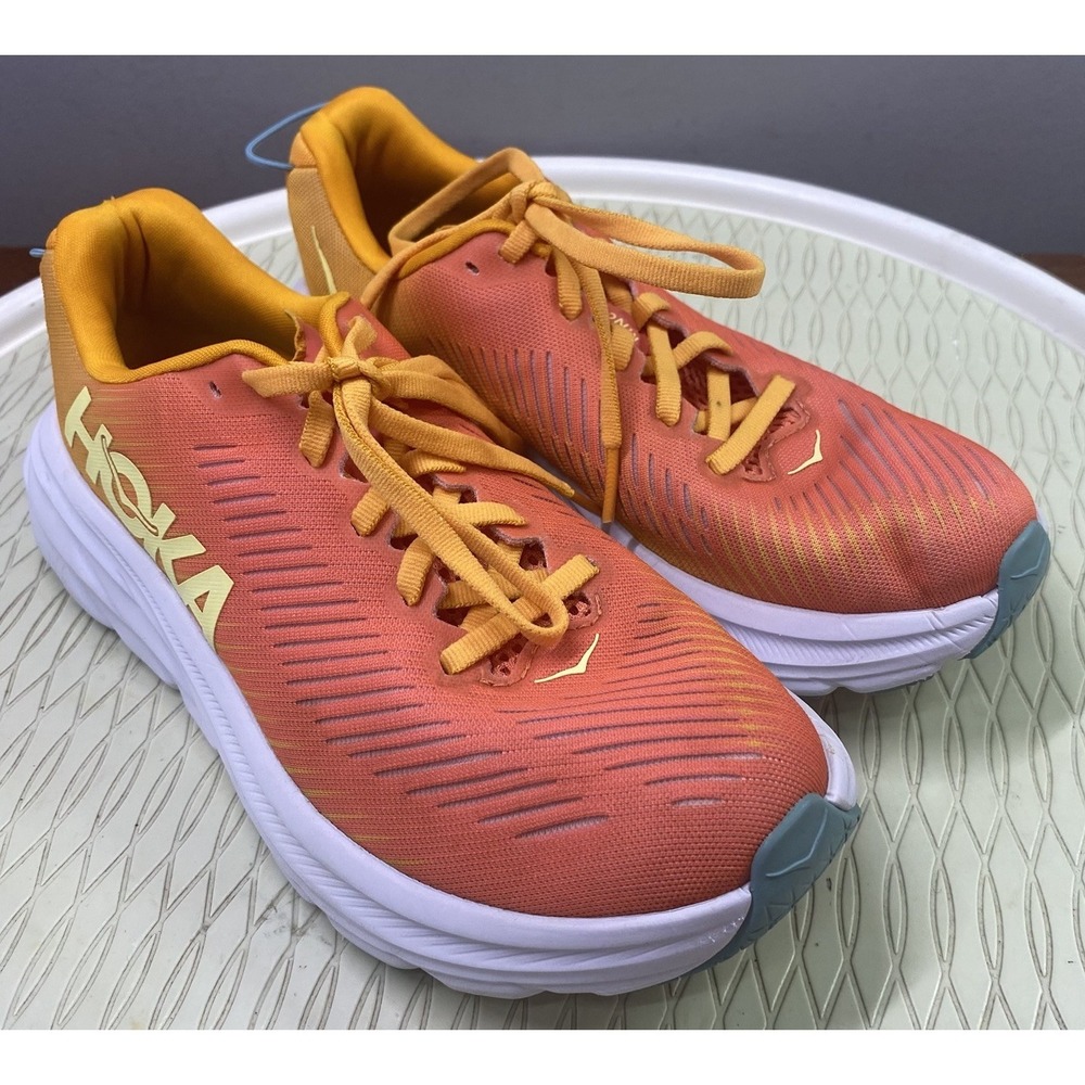 Hoka One One Women's Rincon 3 Camellia Radiant Orange&Yellow Athletic Sneaker 5B
